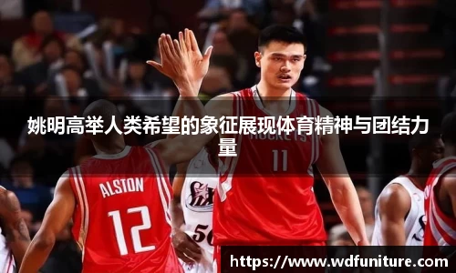 姚明高举人类希望的象征展现体育精神与团结力量